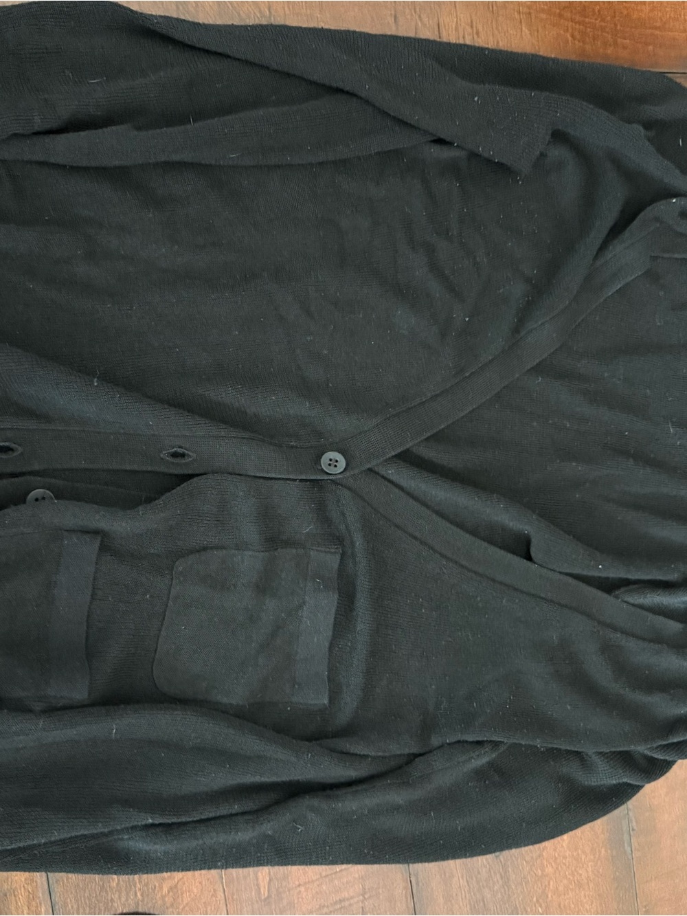 kate spade Black Button-Front Cardigan with Patch Pocket